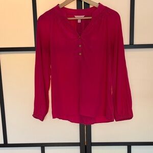 Lilly Pulitzer 100% silk pink blouse top shirt. Women’s XS